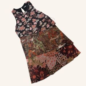 Desigual Sleeveless Mixed Print Dress Women’s Small Boho Patchwork Floral A-Line